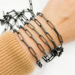 Load image into Gallery viewer, Buy Black Rhodium Matt 925 Sterling Silver Flat Paperclip Chain