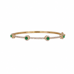 Load image into Gallery viewer, BNJ68672. 14K Solid Gold Diamond & Gemstone Bangle