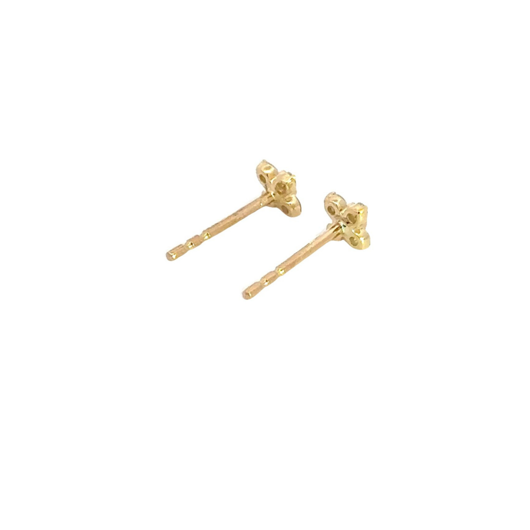 14k Solid Gold Diamond Flower Stud Earrings.  ER413630Y