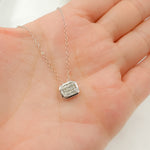 Load image into Gallery viewer, PFD32461. 14k Solid Gold Diamond Rectangle Necklace