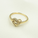 Load image into Gallery viewer, 14K Solid Gold Heart Diamond Ring.