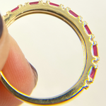 Load image into Gallery viewer, 14K Solid Yellow Gold Diamond and Ruby Ring.
