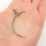 Load image into Gallery viewer, DP496. Diamond Sterling Silver Moon Pendant