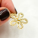 Load image into Gallery viewer, DP513. Diamond Sterling Silver Flower Pendant with Gemstone