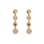 Load image into Gallery viewer, 14k Solid Rose Gold Diamond Circles Dangle Earrings