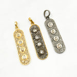 Load image into Gallery viewer, DP096. Diamond & Sterling Silver Oval Pendant with Polki Diamond