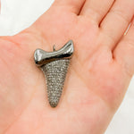 Load image into Gallery viewer, DE023. Pave Diamond Sterling Silver Horn Pendant