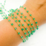 Load image into Gallery viewer, GRE9. Green Onyx Gold Plated Wire Chain