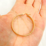 Load image into Gallery viewer, GER168. 14K Solid Gold Hollow Hoop Earrings