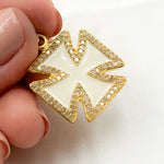 Load image into Gallery viewer, Diamond Silver Cross Enamel Pendants