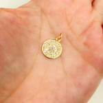 Load image into Gallery viewer, 14K Solid Gold Circle Charm