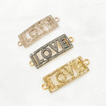 Load image into Gallery viewer, DC592. Diamond & Sterling Silver Rectangle Love Connector