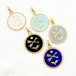 Load image into Gallery viewer, Diamond Sterling Silver Round Enamel Pendant