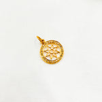 Load image into Gallery viewer, 14K Solid Gold Diamond Circle Flower Charm. GDP153