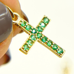 Load image into Gallery viewer, Buy Solid Gold Cross Charm in Diamond, Ruby, Blue Sapphire and Emerald