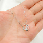 Load image into Gallery viewer, NT401192. 14k Solid Gold Diamond Flower Necklace