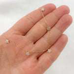 Load image into Gallery viewer, 14K Solid Gold Diamond Star Dangle Necklace