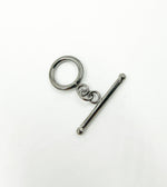 Load image into Gallery viewer, Black Rhodium 925 Sterling Silver Toggle Lock 14mm Round. Toggle10BR
