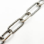 Load image into Gallery viewer, Sterling Silver Paperclip Smooth & Diamond Cut Link Chain