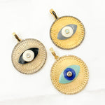 Load image into Gallery viewer, Buy Diamond Sterling Silver Round Eye Enamel Pendant with Gemstones