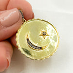 Load image into Gallery viewer, Buy Now Diamond Sterling Silver Round Moon and Star Pendant