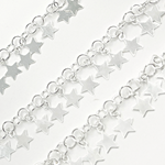 Load image into Gallery viewer, V71SS. 925 Sterling Silver Dangle 5mm Star Chain