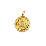 Load image into Gallery viewer, 14K Solid Gold Charm Circle Pendant with Diamonds. GDP256