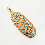 Load image into Gallery viewer, DSP054. Diamond Silver Long Oval Gemstone Pendant