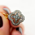 Load image into Gallery viewer, DC389. Diamond Sterling Silver Flower Charm with Gemstone