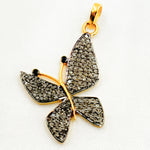 Load image into Gallery viewer, DP380. Diamond Sterling Silver Butterfly Pendant with Gemstone