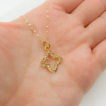 Load image into Gallery viewer, 14K Solid Gold Diamonds Flower Charm. GDP12