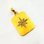 Load image into Gallery viewer, DC194. Diamond Silver Rectangle Star Pendant