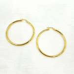 Load image into Gallery viewer, GER165. 14K Solid Gold Hollow Smooth Hoop