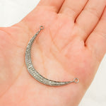 Load image into Gallery viewer, Sterling Silver Diamond Moon Connector