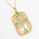 Load image into Gallery viewer, KG285. 14K Solid Gold Cross Rectangle Pendant