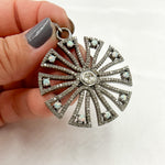 Load image into Gallery viewer, DP281. Diamond & Sterling Silver Fancy Shape Pendant with Polki Diamond and Gemstone