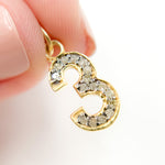 Load image into Gallery viewer, DC188. Diamond Sterling Silver Number "3" Charm