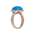 Load image into Gallery viewer, CR97320TQ14X10. 18K Solid Gold Diamond & Turquoise Ring