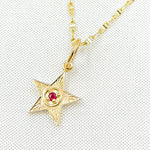 Load image into Gallery viewer, GDP422. 14K Solid Gold Gemstone Star Charm