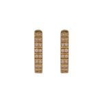 Load image into Gallery viewer, EHD57632. 14K Solid Yellow Gold Diamond Hoop Earrings