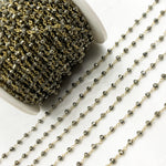 Load image into Gallery viewer, Pyrite Gold Plated 925 Sterling Silver Wire Chain. PYR70