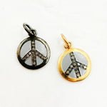 Load image into Gallery viewer, Diamond Sterling Silver Round Peace Enamel Charm