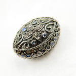 Load image into Gallery viewer, DC849. Diamond & Sterling Silver Oval Bead