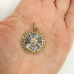 Load image into Gallery viewer, KSG34. 925 Sterling Silver Black Rhodium with Diamonds Circle Shape Charm