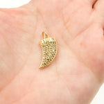 Load image into Gallery viewer, DC882. Diamond Sterling Silver Horn Charm