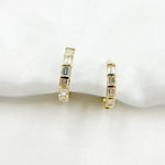 Load image into Gallery viewer, 14k Solid Gold Diamond Hoop Earrings
