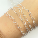Load image into Gallery viewer, Sterling Silver Heart Link Chain