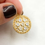 Load image into Gallery viewer, Silver Round Flower Pendant with Gemstone
