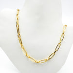 Load image into Gallery viewer, TRE001. 14k Solid Yellow Hollow Gold Long and Short Link Chain