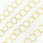 Load image into Gallery viewer, Y96GP. Gold Plated 925 Sterling Silver Hammered Round Link Chain